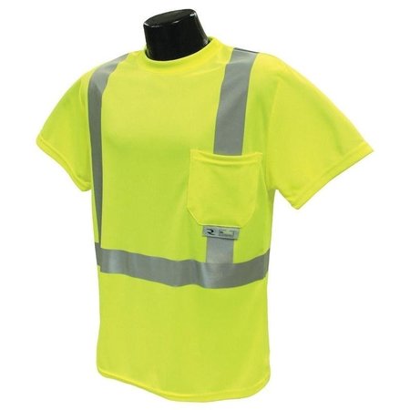 RADWEAR Safety TShirt, L, Polyester, Green, Short Sleeve, Pullover Closure ST11-2PGS-L